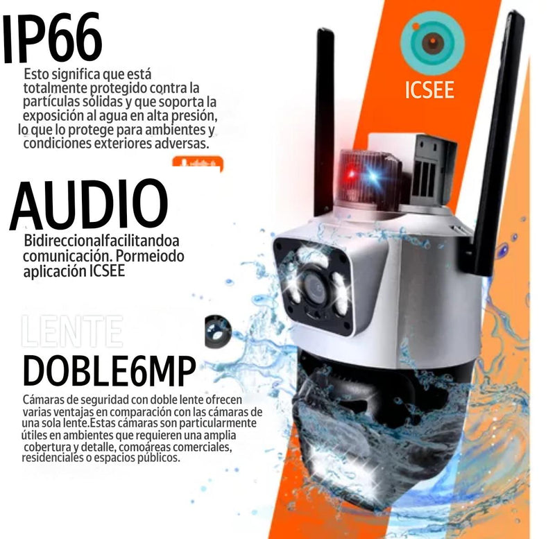 CAMARA DOBLE LENTE CON SIRENA