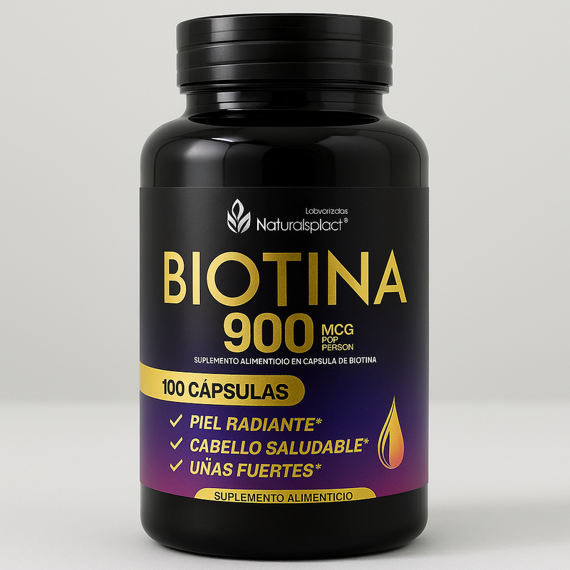 Biotina 10,000 mcg Naturals Plastec – Crecimiento del Cabello, Uñas Fuertes y Piel Radiante