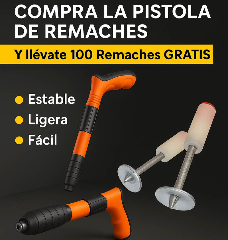 Pistola de Remaches + 100 Remaches Gratis