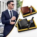 Combo Ejecutivo Hombre: Billetera + Reloj Cuero - Set Regalo Ecuador