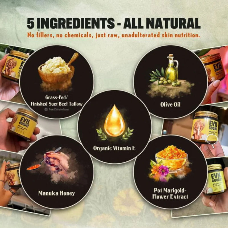 Sebo de Res Evil Goods – Bálsamo Natural para Piel Radiante 🌿✨