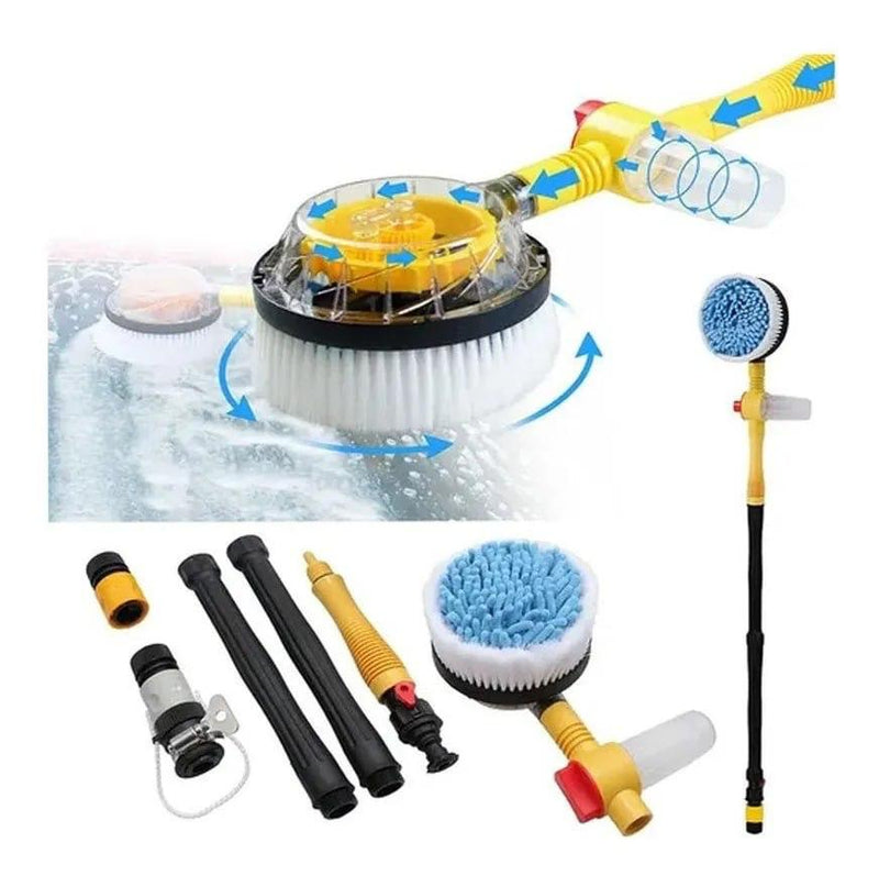 cepillo de lavado rotatorio 360 Tendeli Ecuador con mango extensible y cabezal intercambiable para autos y hogar