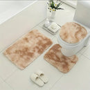 Juego de alfombras para baño 3 piezas en tonos beige, suave y acogedor para decorar tu baño