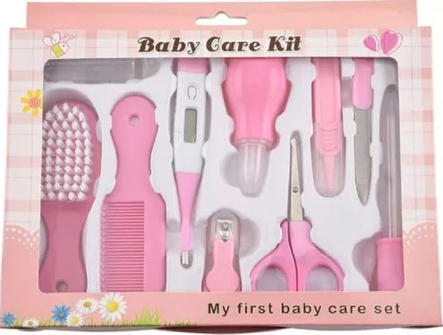 kit de cuidado para uñas de bebés Tendeli Ecuador set rosa con tijeras cortaúñas lima pinzas y cepillo