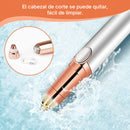 Depilador de cejas recargable Tendeli Ecuador color dorado rosado con cabezal desmontable y resistente al agua