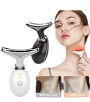 masajeador facial eléctrico Tendeli Ecuador para rostro y cuello mejora firmeza y muestra antes y después