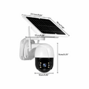 Cámara de seguridad solar 360 grados con panel solar y diseño resistente para vigilancia exterior