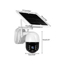 Cámara de seguridad solar 360 grados con panel solar y diseño resistente para vigilancia exterior