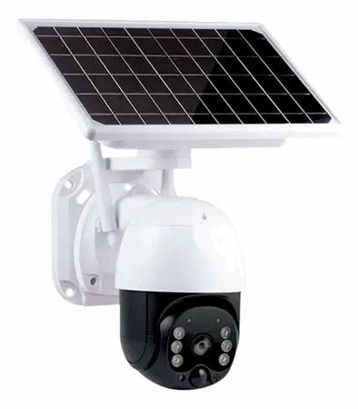 Cámara de seguridad solar 360 grados con panel solar integrado para vigilancia eficiente y sin cables