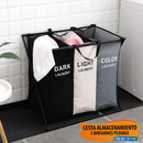 Cesta de almacenamiento con 3 divisiones para ropa, plegable y resistente, ideal para organizar el hogar