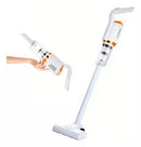 aspiradora portátil inalámbrica para hogar Tendeli Ecuador 2 en 1 varilla y mano blanca y naranja ligera