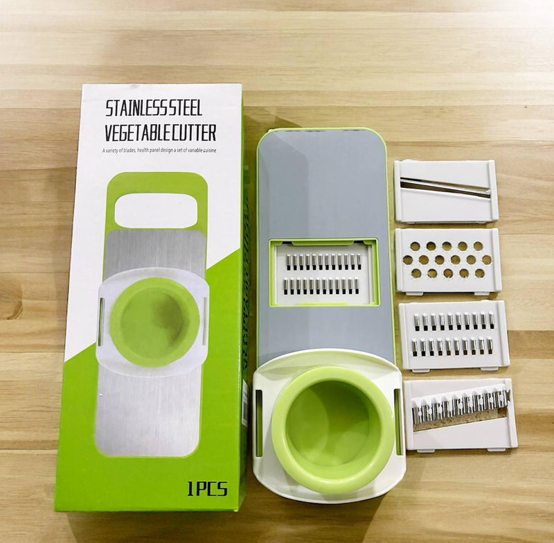 Cortador y rebanador multifuncional de verduras de acero inoxidable con accesorios para diversas cortes