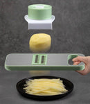 Cortador y rebanador multifuncional de verduras de Tendeli con diseño moderno y piezas intercambiables