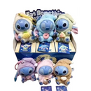 Peluches llavero Stitch en capucha animal tonos pastel, display de 6 unidades para regalo caja misteriosa de Stitch