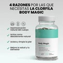 Botella de Body Magic clorofila en capsulas desintoxicante que actua como desodorante corporal 2x1 Tendeli Ecuador