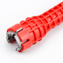 Llave de plomería multiusos de Tendeli en color rojo, ideal para varias aplicaciones en el hogar