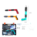 Juego de pistola remachadora profesional en maletin con accesorios guantes gafas y boquillas multicolores