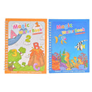 libro mágico de agua reutilizable set de dos cuadernos infantiles con espiral portada volcan y oceano