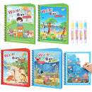 Set de libros Water Book infantiles con 4 rotuladores de agua y escenas de animales libro mágico de agua reutilizable