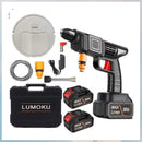 combo aspiradora inalámbrica con batería extra Lumoku kit con maletín cargador dos baterías accesorios y robot aspirador