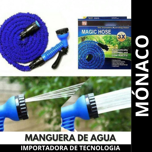 Manguera expansible 15 metros de Tendeli con boquilla ajustable para riego y limpieza