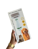 Caja de cepillo secador 2 en 1 gato perro Tendeli Ecuador con mano sosteniendo secador cepillo blanco y verde