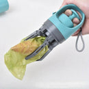 Recogedor dispensador de bolsas para excremento perro turquesa con correa de mano, accesorios para paseo de perros en Ecuador