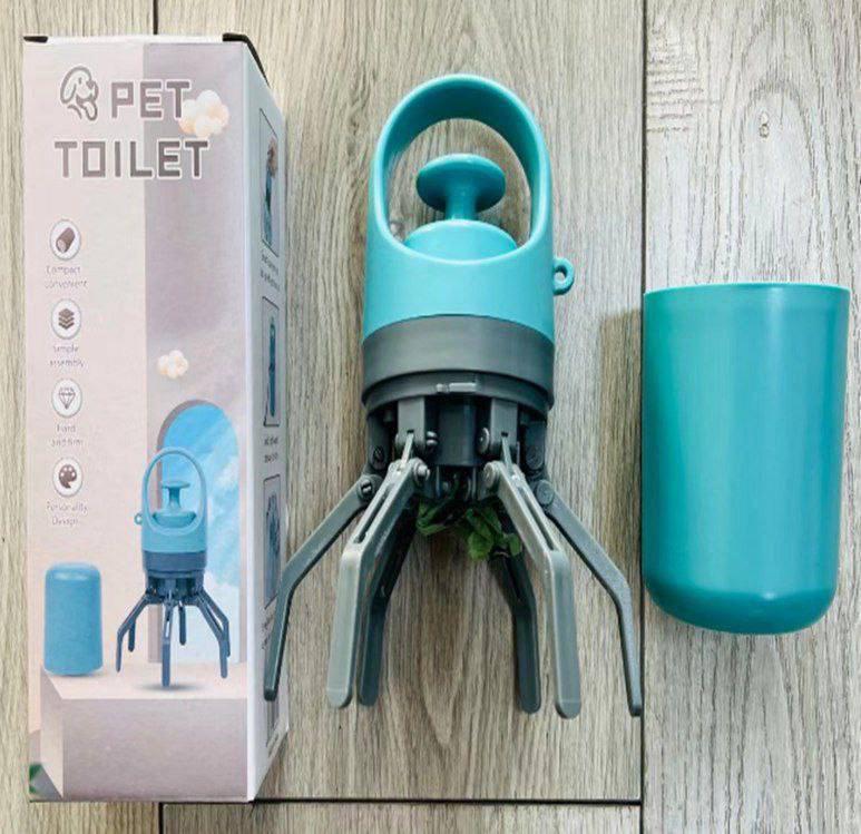 Orinal portatil para mascotas azul turquesa con recogedor plegable y recipiente accesorios para paseo de perros en Ecuador