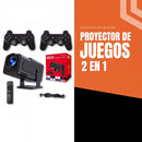 Proyector de juegos 2 en 1 de Tendeli con controles y accesorios para entretenimiento familiar