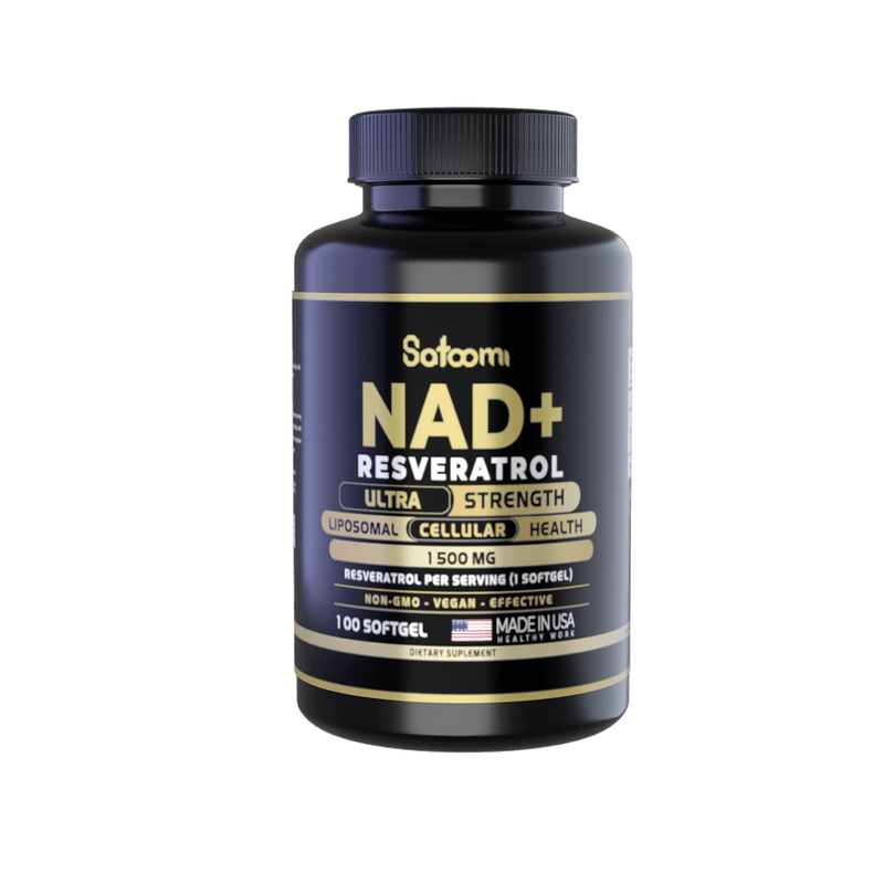 Tendeli- Ecuador frasco negro de suplemento NAD+ con resveratrol Ecuador 1500 mg liposomal 100 softgels para salud celular