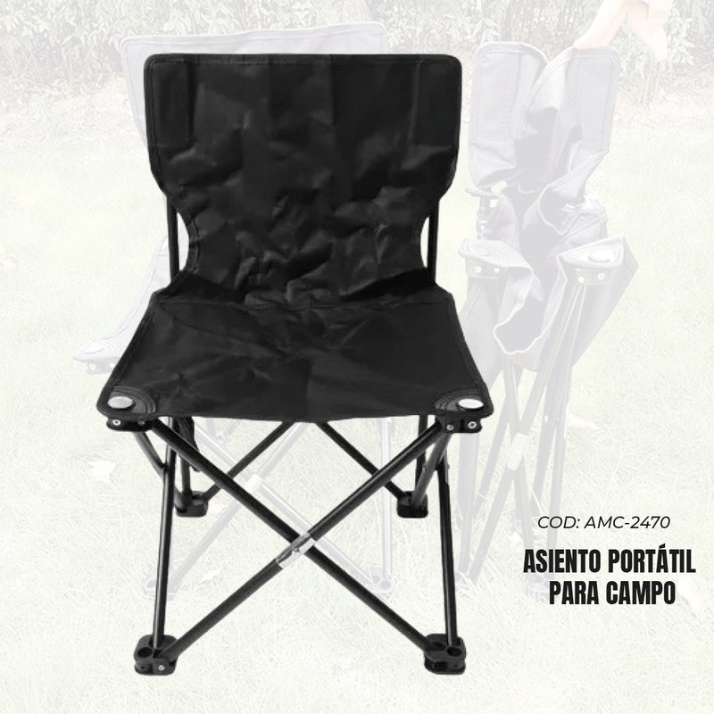Silla ligera para exteriores Ecuador negra plegable y portátil ideal para campo y actividades al aire libre