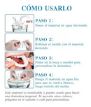 Instrucciones paso a paso para usar material de carillas dentales en Ecuador para moldear y personalizar dentadura temporal