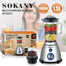 Licuadora de vidrio Sokany 1.5 litros con motor de 800W y jarra para preparar smoothies y más