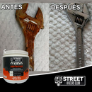 Comparación de una llave inglesa oxidada antes y después de usar polvo quita óxido herramientas de Tendeli