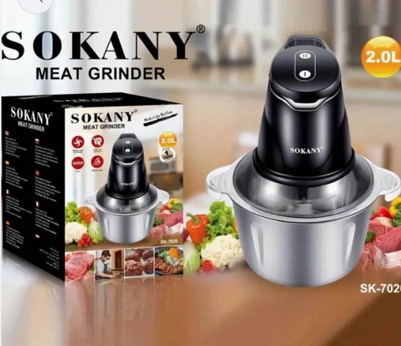 Hogar PICADORA SOKANY 2L - Acero Inoxidable 400W | La Fuerza Profesional en Tu Cocina Ecuatoriana de Tendeli Ecuador en