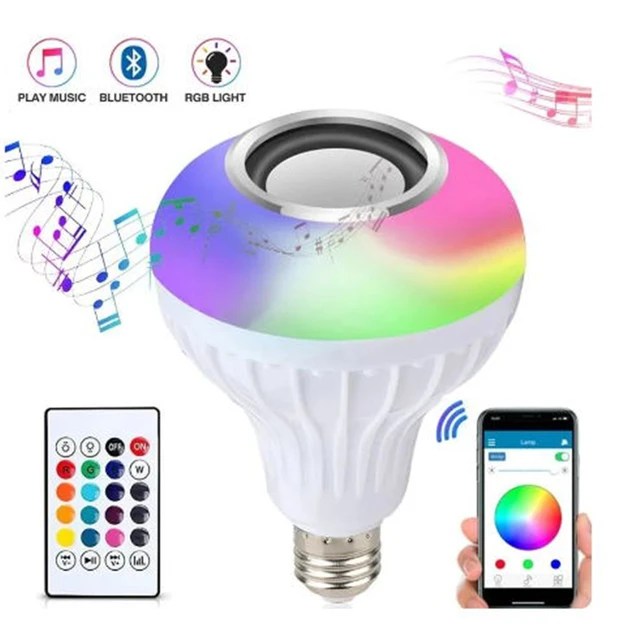 Hogar Foco LED Bluetooth con Parlante RGB - Música y Luz en Uno de Tendeli Ecuador en