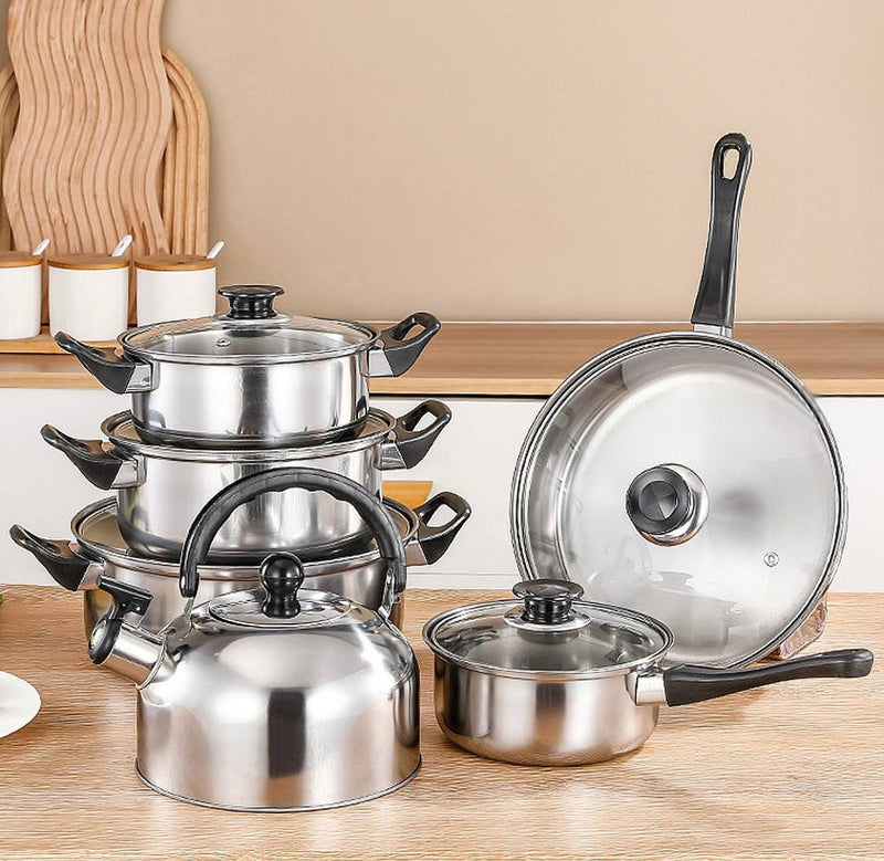 Cocina Juego de ollas 12 piezas acero inoxidable cocina completa de Tendeli Ecuador en