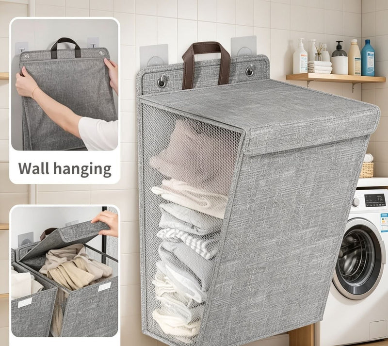 Hogar Cesto de Ropa Colgante 3 Compartimentos | Sin Taladro | Plegable | Habitación Ecuador de Tendeli Ecuador en