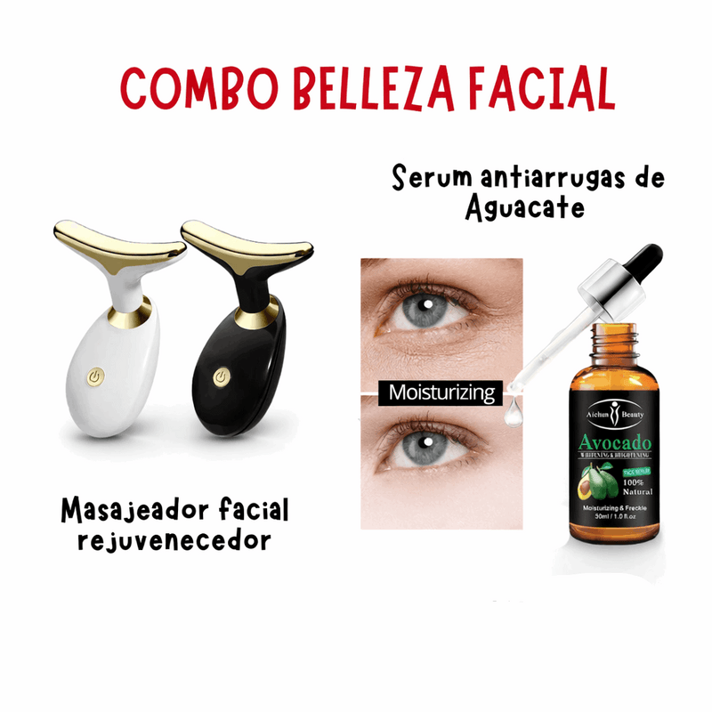 Belleza Combo Belleza Facial - Masajeador Rejuvenecedor + Serum Antiedad de Aguacate de Tendeli Ecuador en