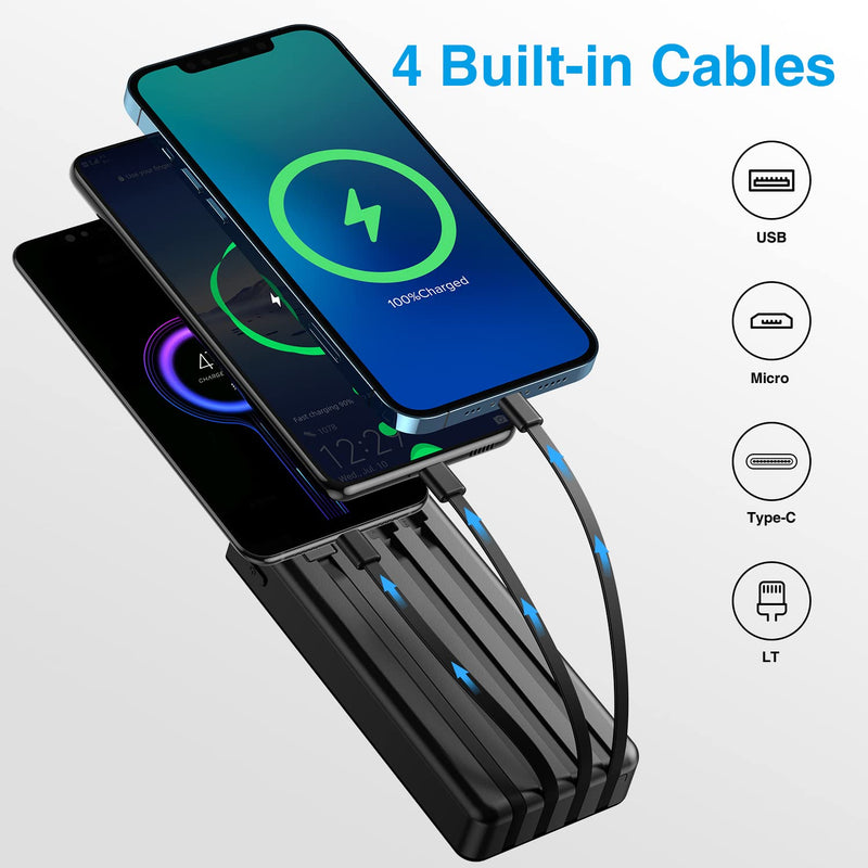 Tecnologia Power Bank 4 en 1 con Cables Integrados | Lightning + Tipo-C + Micro USB | Carga Rápida | Ecuador de Tendeli Ecuador en