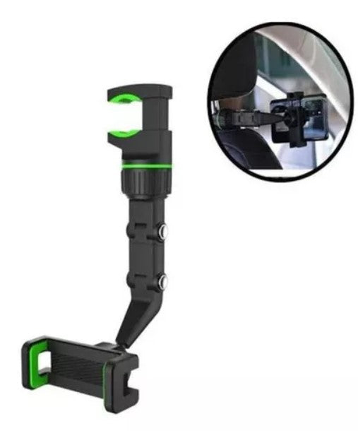 soporte de teléfono giratorio 360 grados para coche Tendeli Ecuador montaje en reposacabezas ajustable negro y verde
